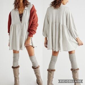 Free People Easy Kinda Love Gray Romper Size S